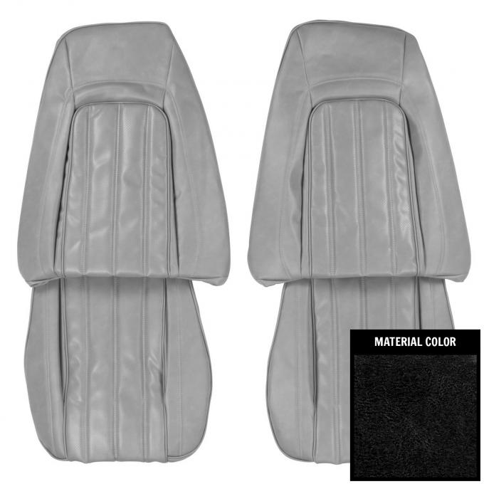 PUI Interiors 1976 Pontiac Firebird Deluxe Black Front Bucket Seat Covers 76HS10U