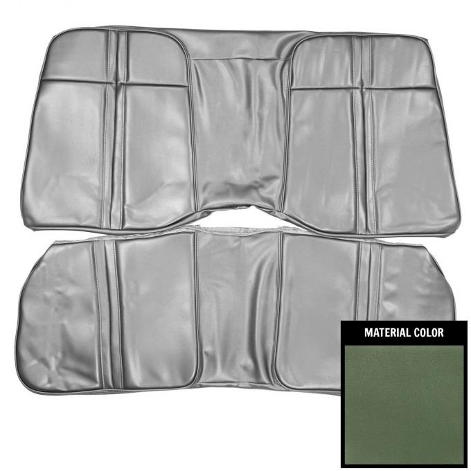 PUI Interiors 1972 Plymouth Barracuda/Cuda Hardtop Dark Metallic Green Rear Bench Seat Cover 72KSB104C