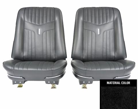 PUI Interiors 1969 Pontiac GTO Black Front Bucket Seat Covers 69GS10U