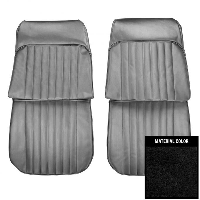 PUI Interiors 1969 Pontiac Grand Prix Black Front Bucket Seat Covers 69PS10US