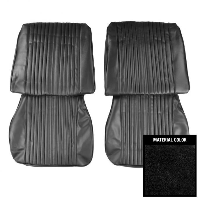 PUI Interiors 1965 Oldsmobile Cutlass Holiday Black Front Bucket Seat Covers 65CS10UH