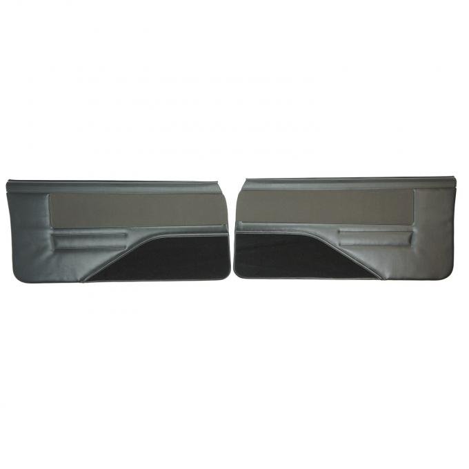 PUI Interiors 1984-1987 Firebird/Trans Am Pre-Assembled Black/Graphite Front Door Panels 84ED1917-PB