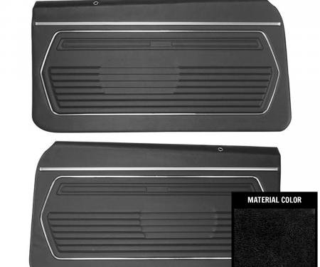 PUI Interiors 1969 Chevrolet Camaro Pre-Assembled Platinum Standard Black Front Door Panels 69FD10-P