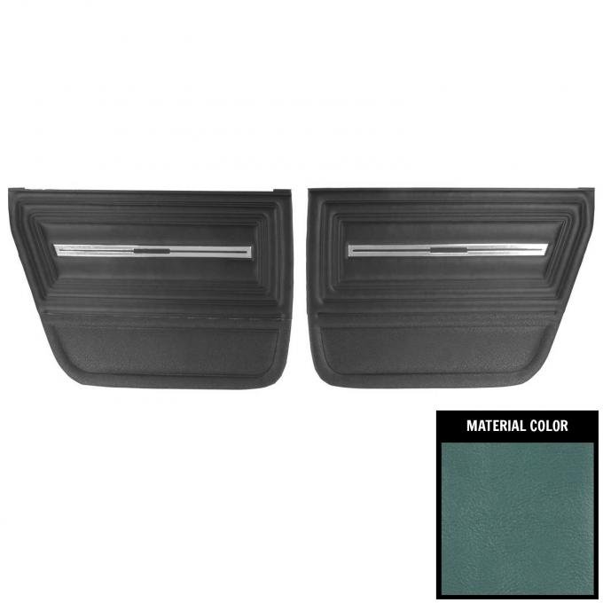PUI Interiors 1966 Chevrolet Chevelle 4 Door Sedan/Wagon Light Blue Rear Door Panels 66AD4D12S