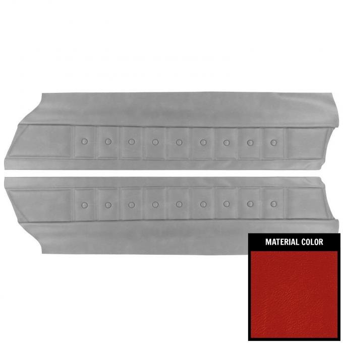PUI Interiors 1974 Chevrolet Malibu Bright Red Front Door Panels 74AD32