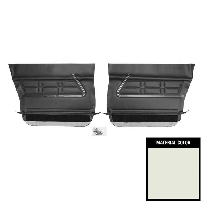 PUI Interiors 1967 Chevrolet Impala 4-Door Sedan/Wwagon White/Black Front Door Panels 67BD4D37