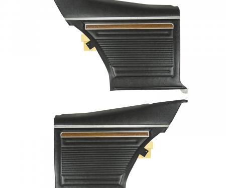 PUI Interiors 1970-1972 Nova/SS/Custom 2-Door Sedan Pre-Assembled Black Rear Door Panels PD320C
