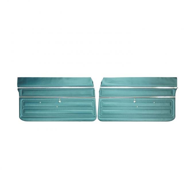 PUI Interiors 1968 Chevrolet Nova Custom Medium Blue Front Door Panels 68XD17