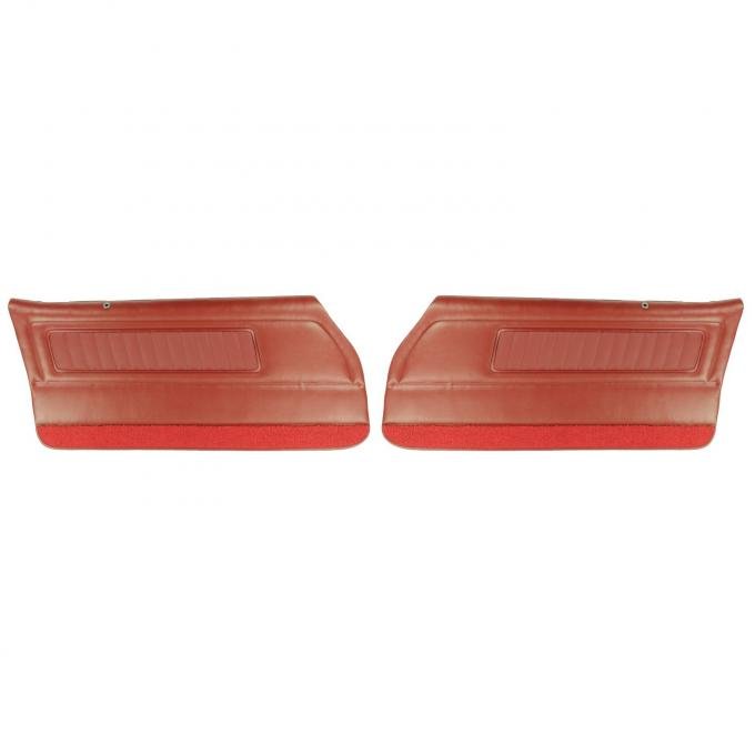 PUI Interiors 1970 Pontiac Firebird Deluxe Pre-Assembled Red Front Door Panels 70HD30-P