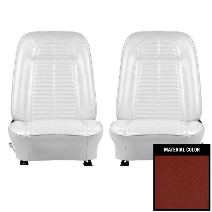 PUI Interiors 1967-68 Pontiac Firebird Bright Red Front Bucket Seat Covers 67ES30U