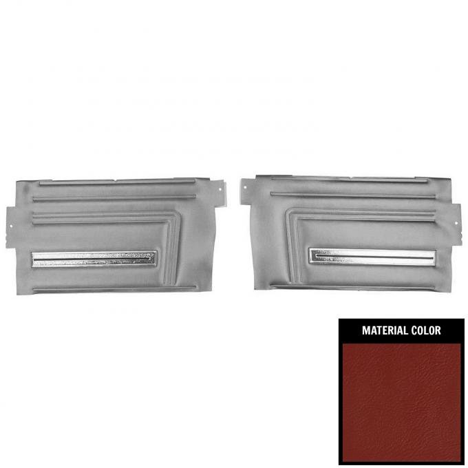 PUI Interiors 1966 Chevrolet Chevelle Convertible Red Gold Edition Rear Door Panels DO281V