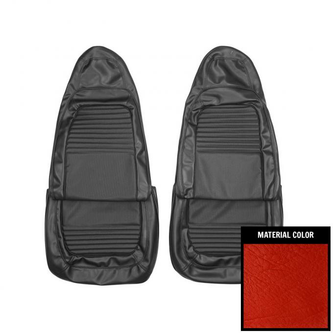 PUI Interiors 1970 Plymouth Barracuda/Cuda Red Front Bucket Seat Covers 70KSB711U