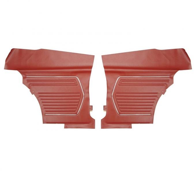 PUI Interiors 1969 Chevrolet Camaro Hardtop Platinum Edition Standard Red Rear Door Panels 69FD30C