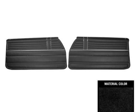 PUI Interiors 1968 Chevrolet El Camino Pre-Assembled Black Front Door Panels PDE310