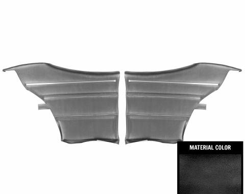 PUI Interiors 1969 Pontiac GTO/LeMans Hardtop Pre-Assembled Black Rear Door Panels PD450C