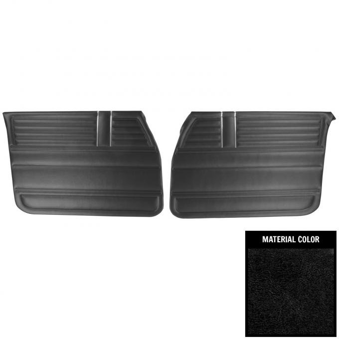PUI Interiors 1968 Chevrolet Concours Estate/Malibu 4-Door Sedan/Wagon Black Front Door Panels 68AD4D10