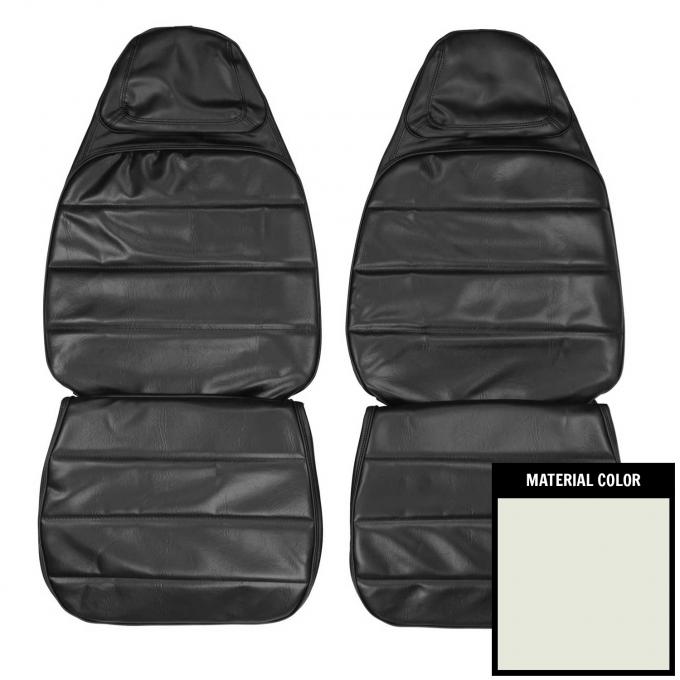 PUI Interiors 1972-1973 Dodge Charger/SE White Cologne Front Bucket Seat Covers 72KSA37U-1