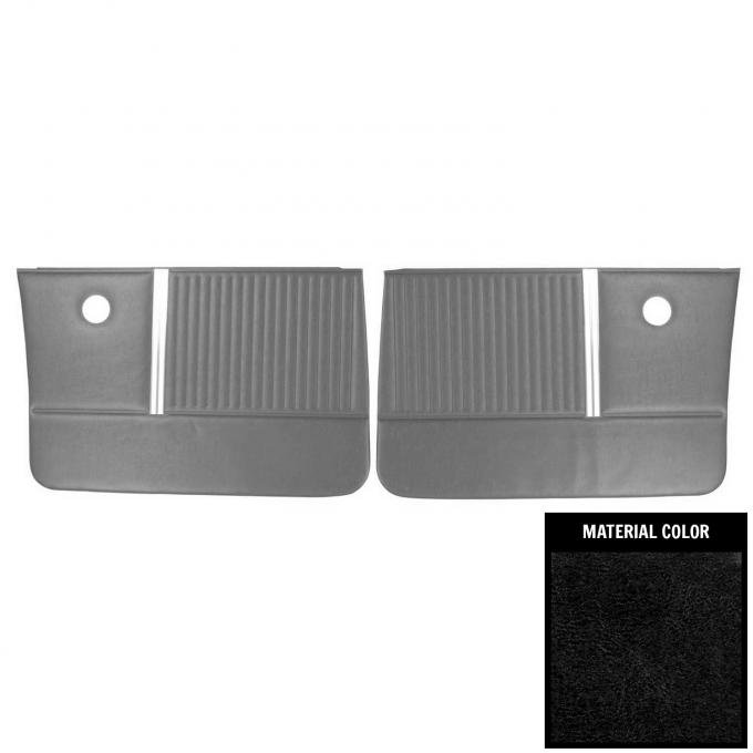 PUI Interiors 1964 Chevrolet Chevelle 4-Door Sedan/Wagon Black Front Door Panels 64AD4D55