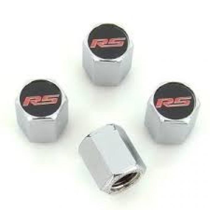 Valve Stem Caps Chrome, RS Red