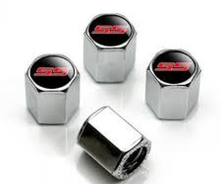 Valve Stem Caps Chrome, SS Red Camaro