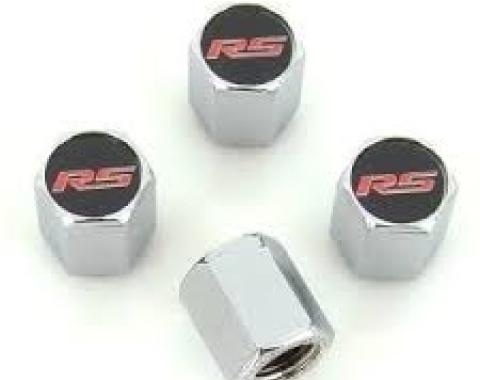 Valve Stem Caps Chrome, RS Red