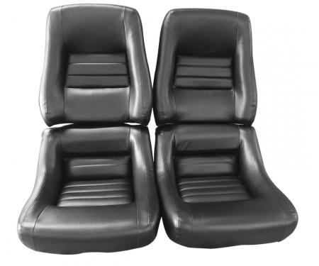 Corvette America 1978-1982 Chevrolet Corvette Mounted Leather Seat Covers Leather/Vinyl Original 4" Bolster