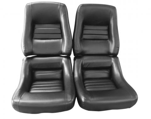 Corvette America 1978-1982 Chevrolet Corvette Mounted Leather Seat Covers Leather/Vinyl Original 4" Bolster