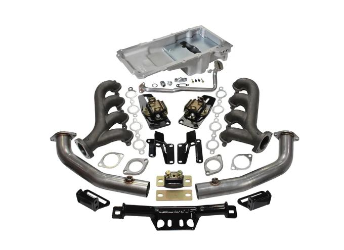 Classic Performance LS Engine Install Kit W/Chrome Manifolds for 65-70 Chevy Full Size 6570ELS-K-C