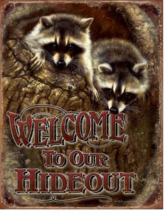 Tin Sign, Welcome - Our Hideout