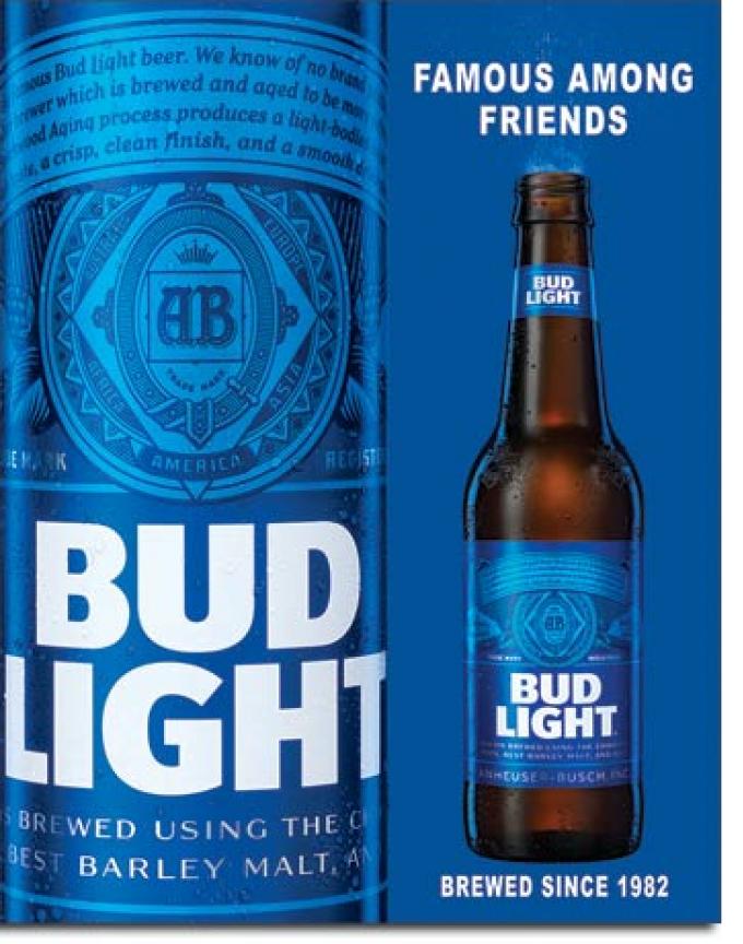 Tin Sign, Bud Light - Famous