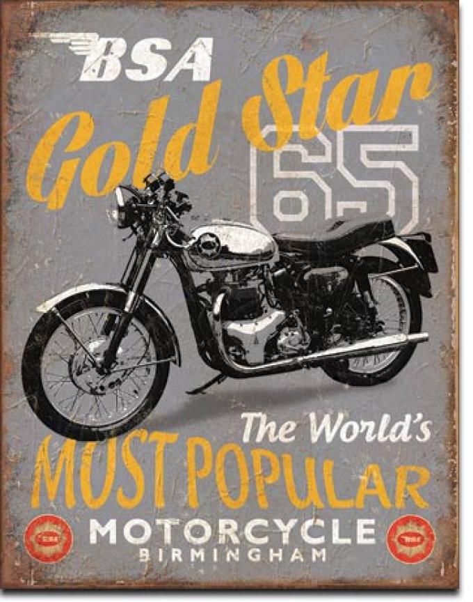Tin Sign, BSA - '65 Gold Star