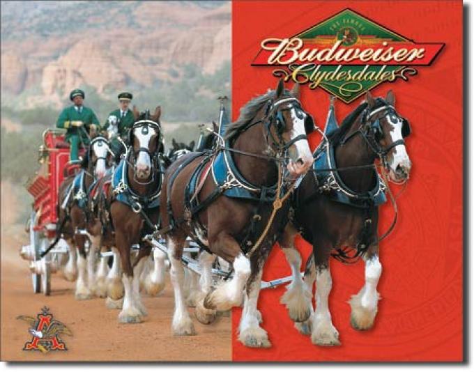 Tin Sign, Budweiser - Clydesdales