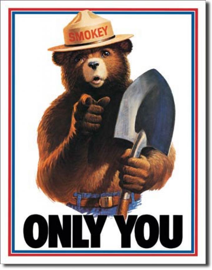 Tin Sign, Smokey Bear - Only You