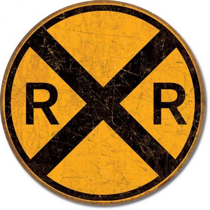 Tin Sign, Railroad Crossing