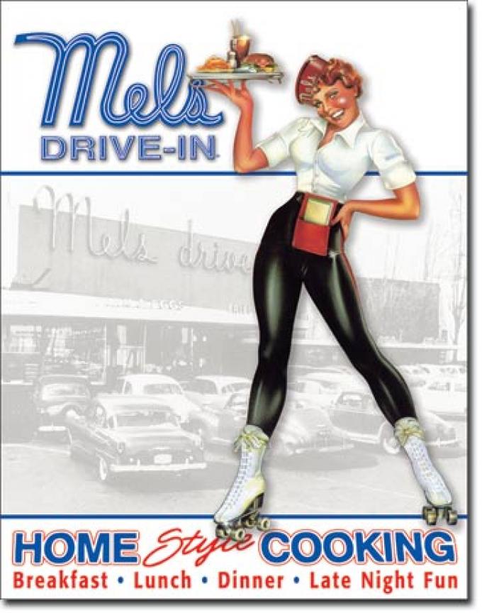 Tin Sign, Mels Diner - Car Hop