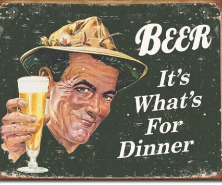 Tin Sign, Ephemera - Beer for Dinner