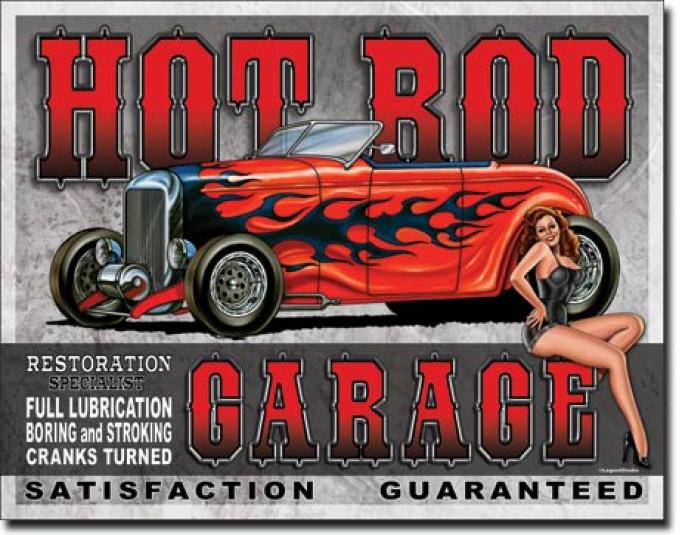 Tin Sign, Legends - Hot Rod Garage