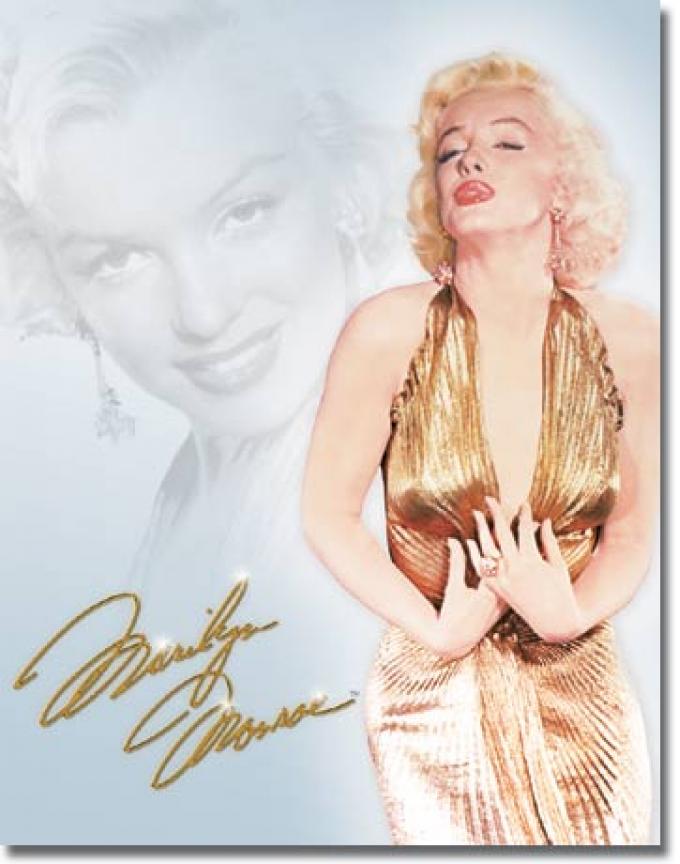 Tin Sign, Monroe - Gold Dress