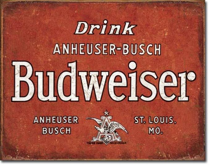 Tin Sign, Budweiser - Drink
