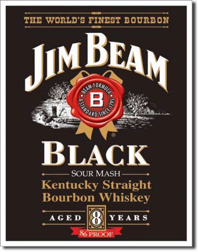 Tin Sign, Jim Beam - Black label