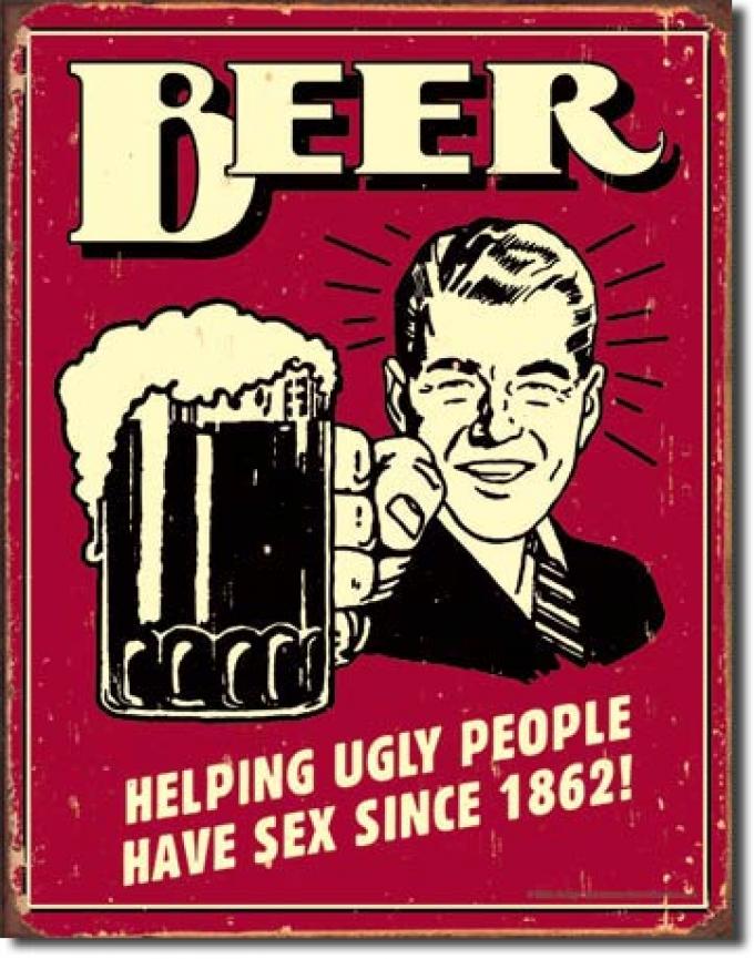 Tin Sign, Beer - Ugly People