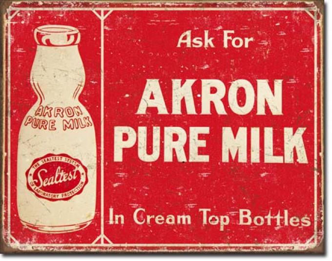 Tin Sign, Akron Pure Milk