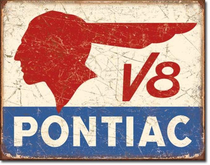 Tin Sign, Pontiac V8