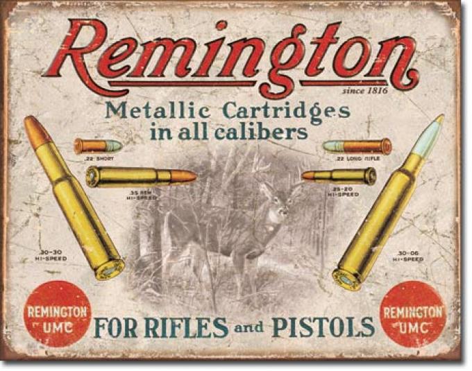 Tin Sign, REM - For Rifles & Pistols