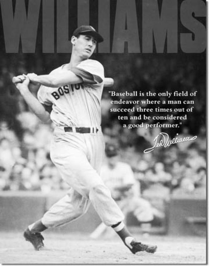 Tin Sign, Ted Williams - Baseball
