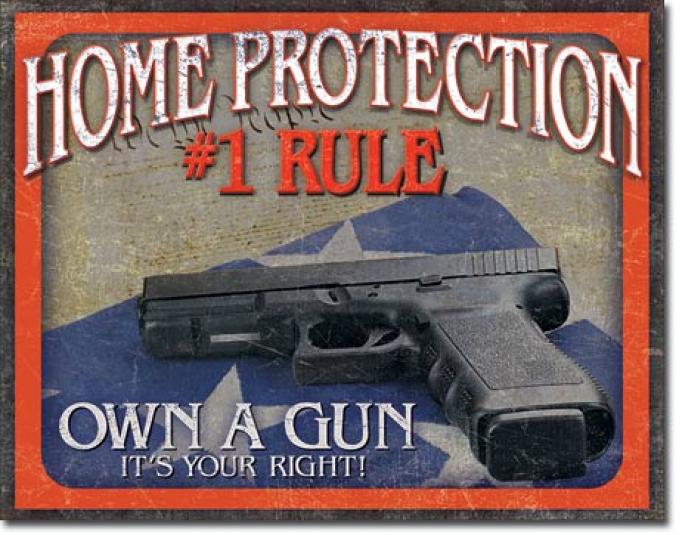 Tin Sign, Home Protection - #1 Rule