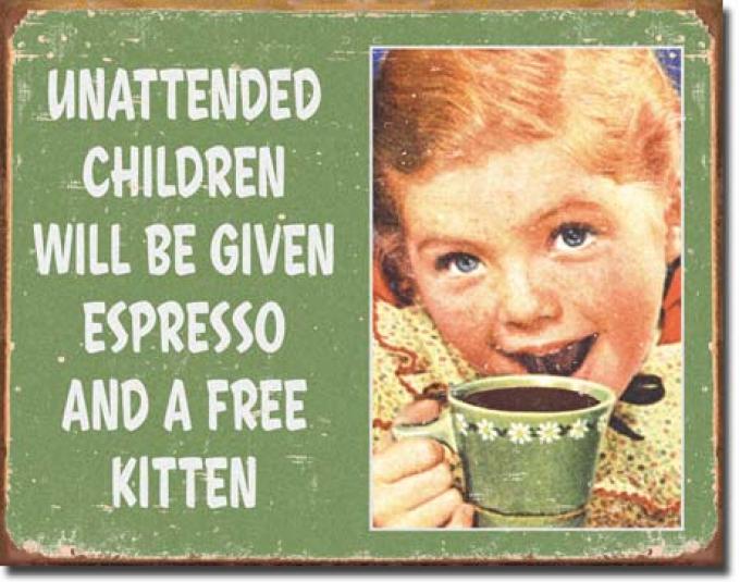 Tin Sign, Ephemera - Unattended Children