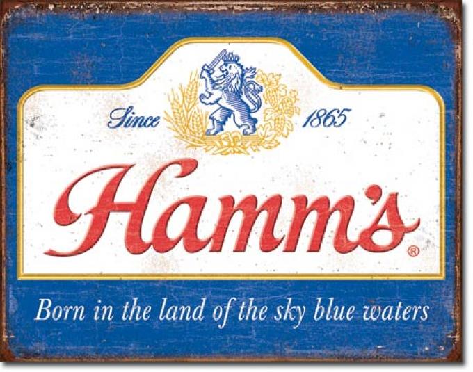 Tin Sign, Hamm's - Sky Blue Waters