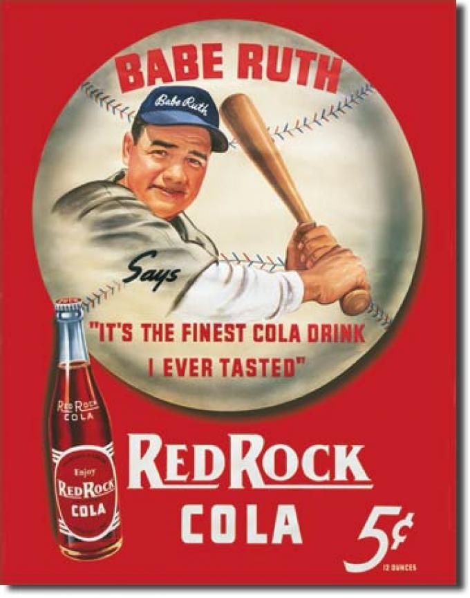 Tin Sign, Babe Ruth/Red Rock Kola