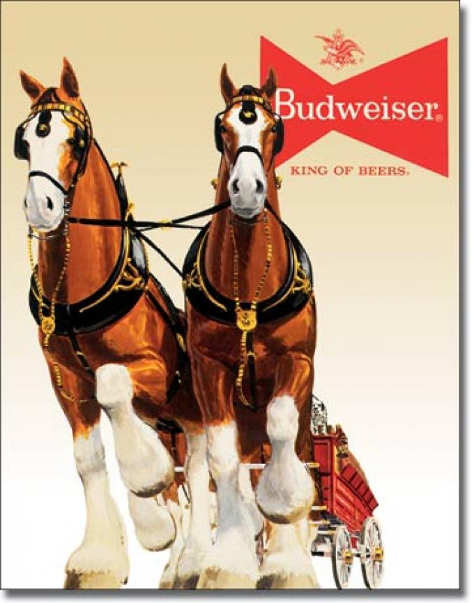 Tin Sign, Bud Clydesdale Team